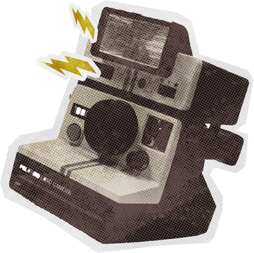 复古波点贴纸-相机